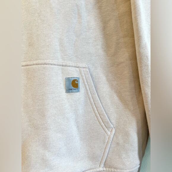 Carhartt relaxed fit Mid weight hoodie pullover pale pink pocket front casual L - Picture 2 of 8